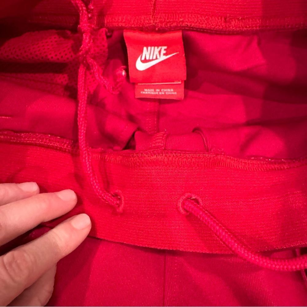 Nike Bright Red Retro Inspired Track Pants With Snaps Up Sides Size Small - Picture 7 of 12